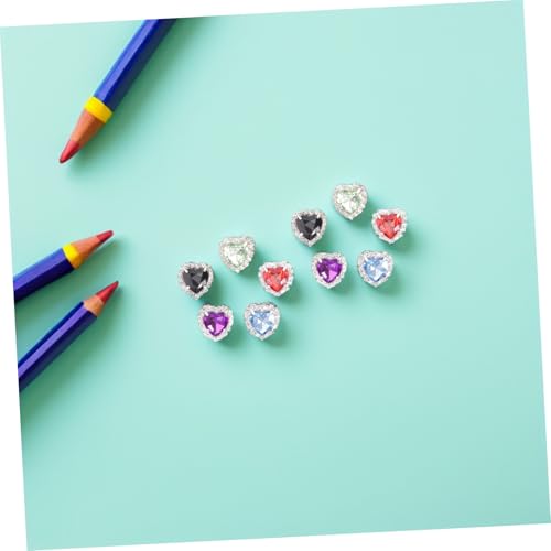 Gemas de corazón con base metálica estable para decoración duradera de calzado 7