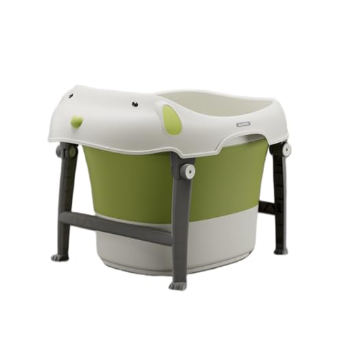 XVVX かわいい子供用折りたたみ浴槽 - ベビーバスタブ、バスタブ、折りたたみ浴槽、大容量浴槽、ベビーバスタブ、新生児用浴槽、滑り止め、省スペースの折りたたみ式、家庭用、 (グリーン)