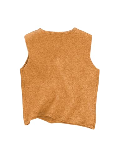 Image of RoseSeek Women's Button Down Sweater Vest Sleeveless Crewneck Knit Outerwear Old Money Knitwear