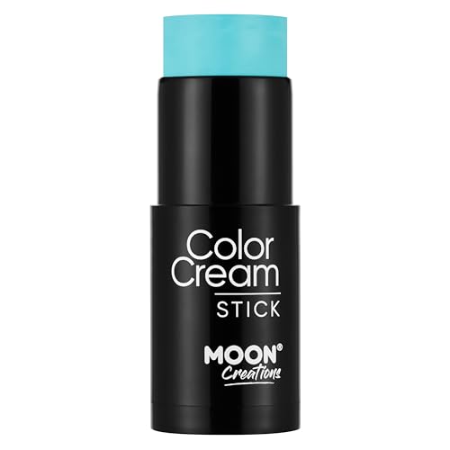 Moon Creations Face Paint Stick (Turquoise 21g) Non-toxic Cream Body Paint, Full-coverage Face Body Paint Makeup Stick Halloween SFX Cosplay | Professional Face Paint Makeup for Adults, Kids