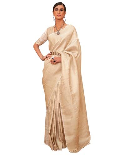 Image of MADHUHANSH Women's Cotton Silk Saree with Unstitched Blouse Piece Zari Weave and Floral Pattern | Heavy Embroidery Saree for Women | Interview Saree for Women | Readymade Blouse with Saree Set