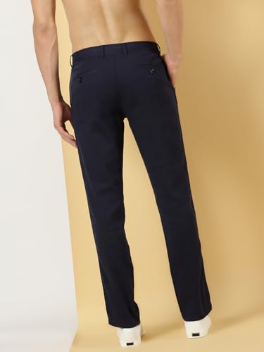 Image of Thomas Scott Men's | Solid | Light Weight | Breathable Fabric | Elasticated Waist | Mid Rise | Regular Fit | Cotton Blend | Button with Drawstring | Chino Trouser | Pants