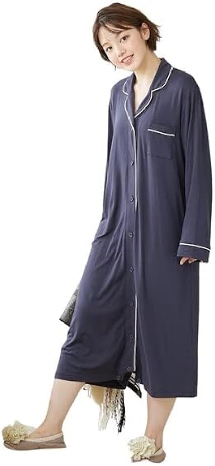 Amazon Co Jp マタニティウェア 授乳服 Nissen ニッセン 産前 産後 ロンパスにもなる マタニティ前開きワンピースパジャマ ファッション