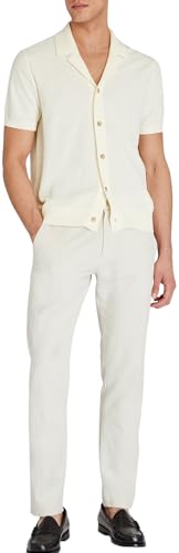 Club Monaco Men's Short Sleeve Boucle Camp Collar Sweater4