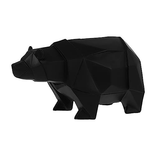 Alasum WLTN3456O15UO0X Desktop Decoration Bank Miniatures Figurines Toys Miniture Decoration Beardisplay Model Bear Collectables Desk Decorations House Ornaments Coin Saver Polar Bear Figure Money Black cover