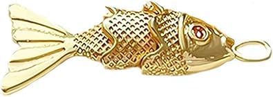 Gold Fish Charm Pendant, Sea Animal Golden Fish Shaped Gold Plated Pendants Pave Ocean Pendants for Men Women for DIY Bracelet Necklace Earrings Beading and Jewelry Making, Decorations
