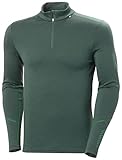 lana merino xxl Confección en 2 capas Helly Hansen Lifa Merino Midweight 1/2 Zip, Camisa Hombre, Verde (Green), M