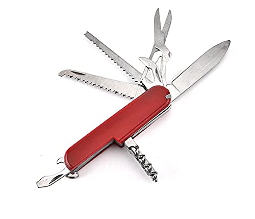 Image of Multi Tool Keychain (14 in 1) - Red, 14 in 1 Swiss Multi Tool 14 Function Multi Utility Swiss Knife (Red)