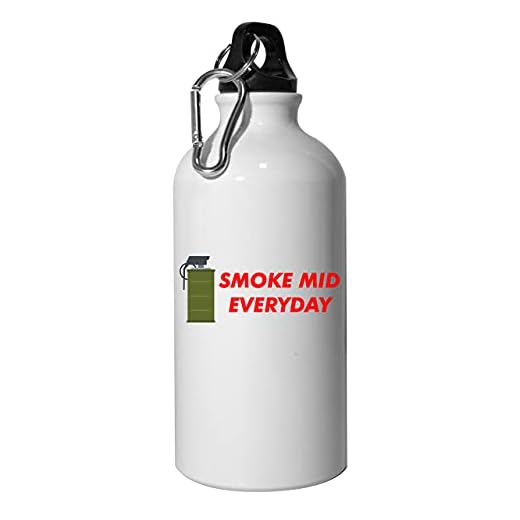 Smoke mid Everyday gaming rolig aluminium vattenflaska flaska återanvändbar sport vandring vit 400 ml