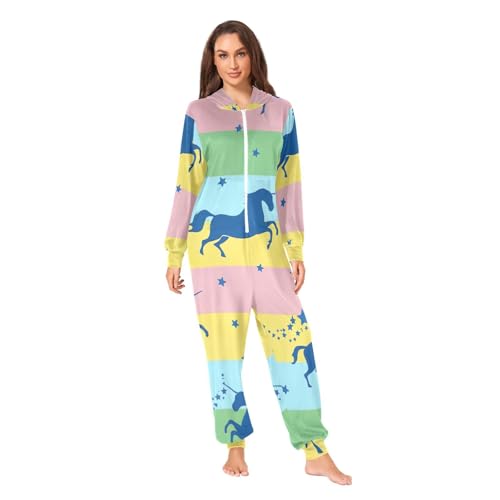 Mameluco unisex de felpa Unicorns para evitar el frío nocturno con estilo