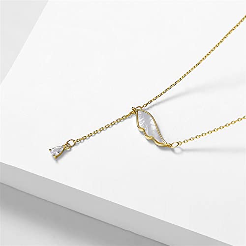 Collier en argent 925 chaîne anti-allergie avec pendentif aile fine