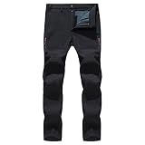 Mens Waterproof Hiking Pants Outdoor Snow Ski Fishing Fleece Lined Insulated Soft Shell Winter Windp