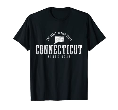 Connecticut Est. 1788 - Mapa del estado de la Constitución Orgullo Vintage Camiseta