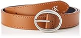 Calvin Klein Jeans - Cinturón clásico con hebilla redonda para mujer, 25 mm