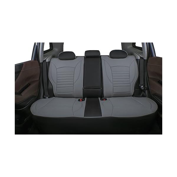 EKR Forester Seat Covers Full Set,Custom for Subaru Forester 2014 2015 2016 2017 2018, Leather Seat Covers for Cars,Car Seat Protector Accessorie,Leather(Black/Gray) - Image 3