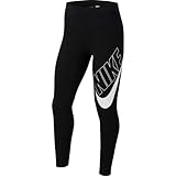 Nike Mädchen Sportswear Favorites Graphic Tights, Black/White, XL