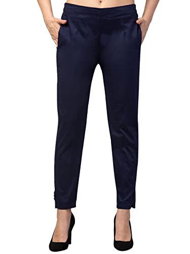 Image of Qute Women's Regular Fit Cotton Blend Casual Trousers (Pack of 1)