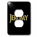 3dRose Jeromy common baby boy name in America. Yellow on black... - Light Switch Covers (lsp-377012-6)