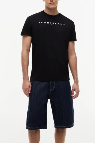 Tommy Jeans Baby - Jungen TJM Reg Linear Logo Tee EXT Dm0dm20744 S/S T-Shirt, Schwarz, S EU – Ansicht 3