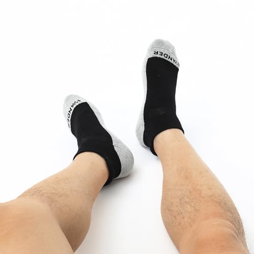Image of WANDER Merino Wool Ankle Running Hiking Socks 3 Pairs Lightweight Cushioned Sweat-Wicking No Show Athletic Socks Men Women