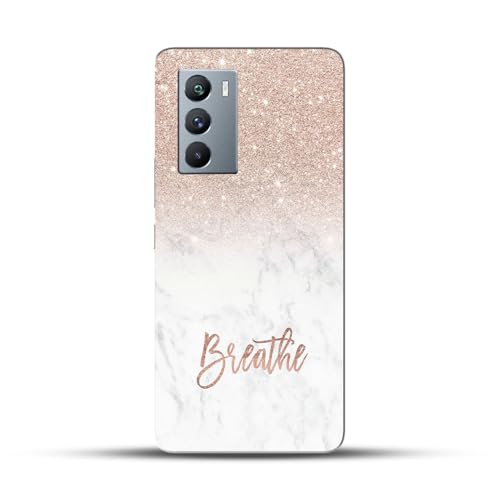 Image of COLORflow Back Cover Compatible with iQOO 9 SE 5G | (Best for Girls) Quotes (Breathe) Marble | Designer Printed Hard CASE Bumper Back Cover Compatible with iQOO 9 SE 5G