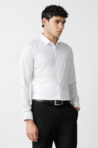 Image of Van Heusen Formal Slim Fit Shirt for Men | Solid | High Stretch Cotton Lycra | Full Sleeves | Ease of Movement