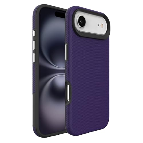 Image of NOXO Ultra-Hybrid Triangle Back Case Cover for iPhone 17 Air, | Shockproof Design | Camera Protection | Soft TPU & Rugged PC | Bumper Case Cover for iPhone 17 Air, (Deep Purple)