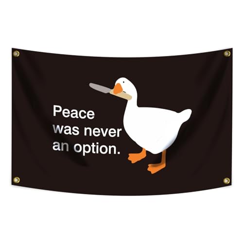 SAXAMPPA 3x5 Ft Peace was Never an Option Goose Flag Funny Flag Tapestry for Home College Dorm Room Wall Decor with 4 Brass Grommets