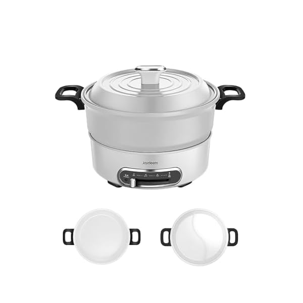 Joydeem 2 in 1 Electric Hot Pot, 3.5L Shabu Shabu Pot with Two Removable Pot, Ceramic Non-stick Coating, 1400W, JD-HG3706W