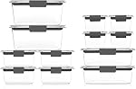Rubbermaid Brilliance Storage Plastic Lids | BPA Free, Leak Proof Food Container, Clear, 24-Piece