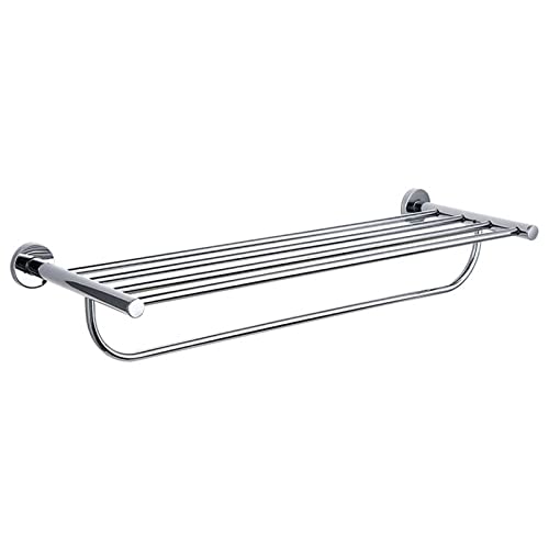 Porte-serviette en acier inoxydable argent 60 cm pour rangement de salle de bain LWX