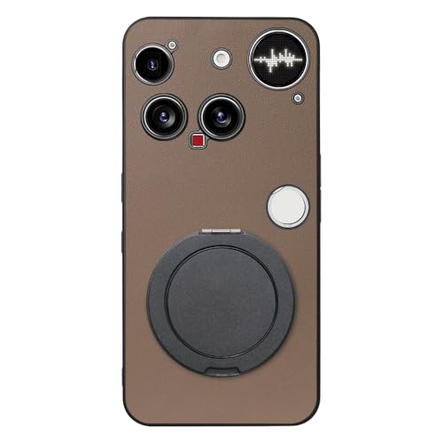 LOOF RING-SHELL �{�v ���U�[ �X�}�z�����O �X�}�z�P�[�X for Nothing Phone (3) �p �P�[�X �J�o�[ �����O �����O�t�� �X�g���b�v�z�[�� �X�^���h �����h�~ �V���v�� �ϏՌ� ���^ �y�� leather [���e�u���E��