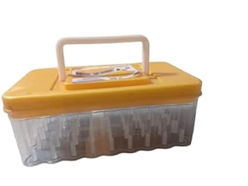 Image of KEPY THE MALL Thread and Needle Box - Big Size 45 Spools Empty Tailor Box Multicolour 45 Reels Big Size Right Angle