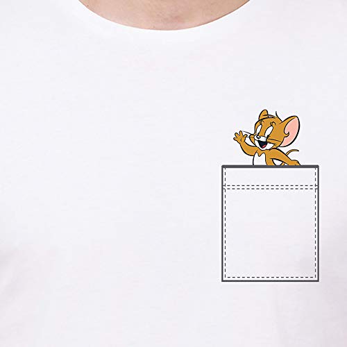 Image of Free Authority Tom & Jerry Printed Regular Fit White Cotton Men's T-Shirt