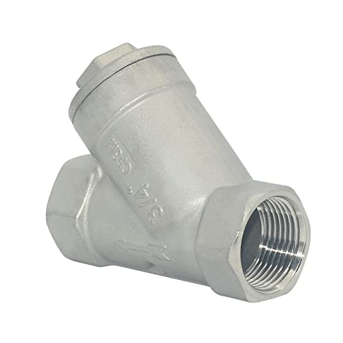 Image of Strainer Mesh Filter Valve,800WOG Y-Spring NPT Female Check Valve,Stainless Steel SS316 CF8M (3 /4 inch)