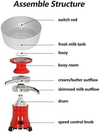 Separatore Di Crema Per Latte – Macchina Centrifuga Da 5L, Fino A 50L/h, Perfetta Per Mucche, Capre E Produzione Casalinga