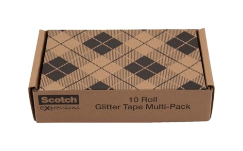 Image of Scotch Glitter Washi Tape, 10 Rolls, Great for Holiday DIY and Wrapping, School Supplies, Craft Supplies, and Teacher Appreciation Gifts (Pack of 80)