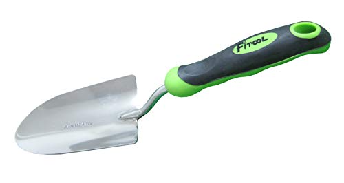 Acero inoxidable Pala de mano paleta de jardín de 13 pulgadas – PREMIUM – Cuchilla de acero inoxidable espejo pulido – con mango ergonómico de diagramas suave