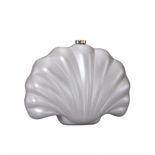 Image of Women Pearl Shell Acrylic Clutch Shell Purse Chain Shoulder Bag Ladies Wedding Clutch Prom Evening Handbag