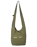 Baumwolltragetasche mit aufgestickten Buddha Augen