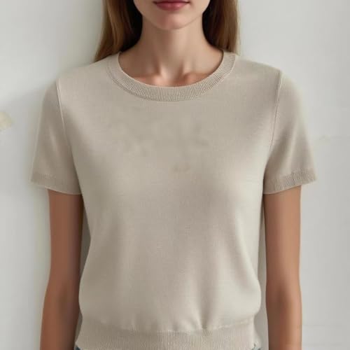Image of Women's 100% Australian Wool Short Sleeve Base Layer Pullover T Shirt, Lightweight, Casual, Outdoor Travel Style