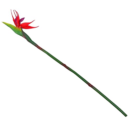 Cabilock Flores Artificiales Strelitzia Reginae para Decoración de Hogar y Bodas Arreglo de Plantas Simuladas Jarrón para Oficina