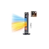 Calefactor Electrico para Hogar, 1500W Calentador Cerámica Rápida PTC, Calefactor Portatil con Control Remoto...