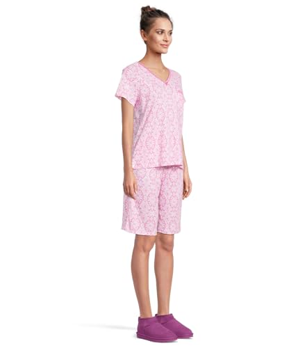 Image of Karen Neuburger Women's Short-sleeve Tee and Bermuda Short Pajama Set