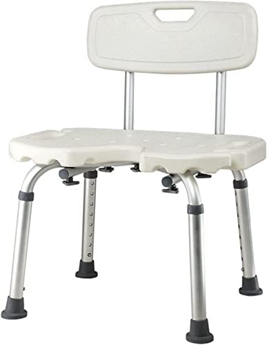 Chaise de douche PMR réglable avec découpe en U et pieds antidérapants