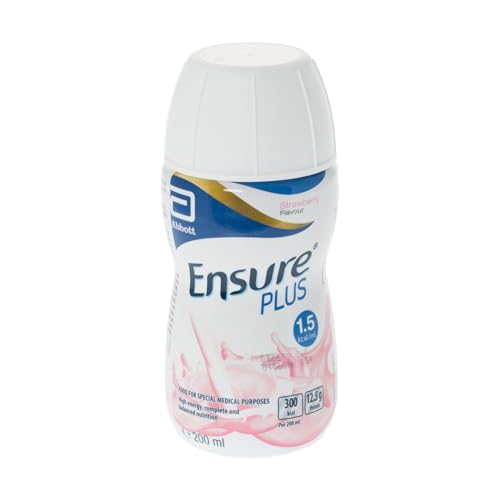 Ensure Plus Milkshake Style Nutritional Supplement Drink Flavour Contains Protein Vitamins and Minerals Strawberry 200ml (Pack of 24)