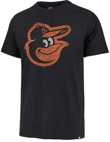 Image of 47 Brand MLB Men's Team Color Distressed Imprint Primary Logo Short Sleeve Baseball T-Shirt