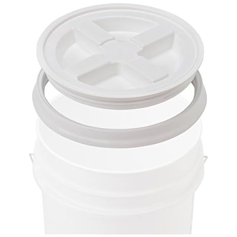 Gamma Seal Premium 5 Gallon BPA-Free Food-Grade Bucket Lid, HDPE, White Cover