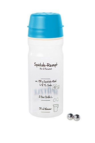 Das Original - Spätzle-Shaker für 2 Portionen (675ml blau) Selbstgemachte Spätzle mit unserem Spätzlemaker - Spätzleshaker die Alternative zur Spätzlereibe, Spätzlepresse, Spätzlesieb, Spätzlehobel