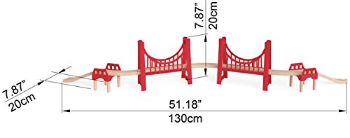 Hape Eisenbahnwelt Große Doppel-Hängebrücke, aus Holz, ab 3 Jahren